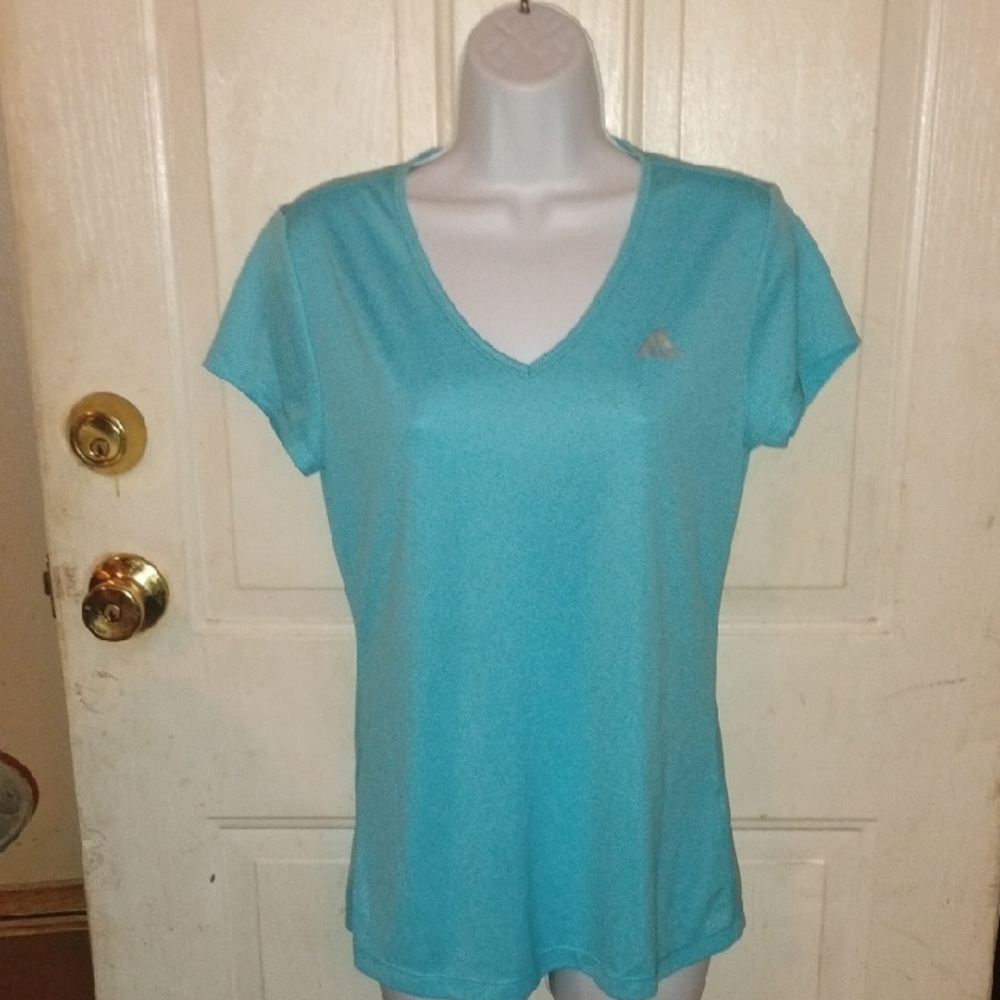 adidas Women's Short Sleeve Turquoise Tee